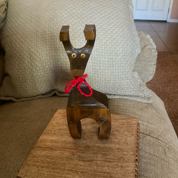 Wooden Reindeer Adorable Vintage - 8.5” Rustic Handcrafted Handmade - Picture 8 of 8